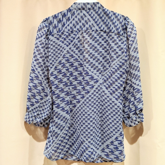 Banana Republic Mandarin Collar Button Down Blouse - Picture 3 of 7